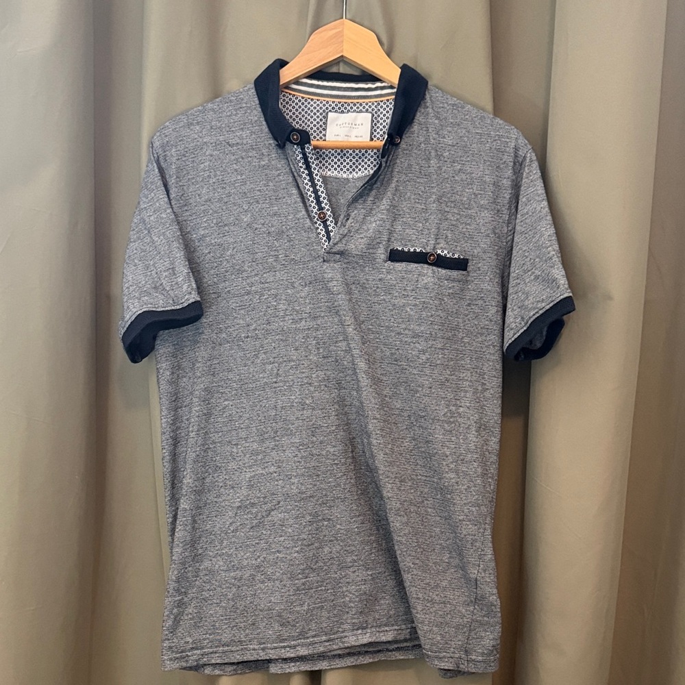 Cactus Man Gray Polo Shirt with Black Trim